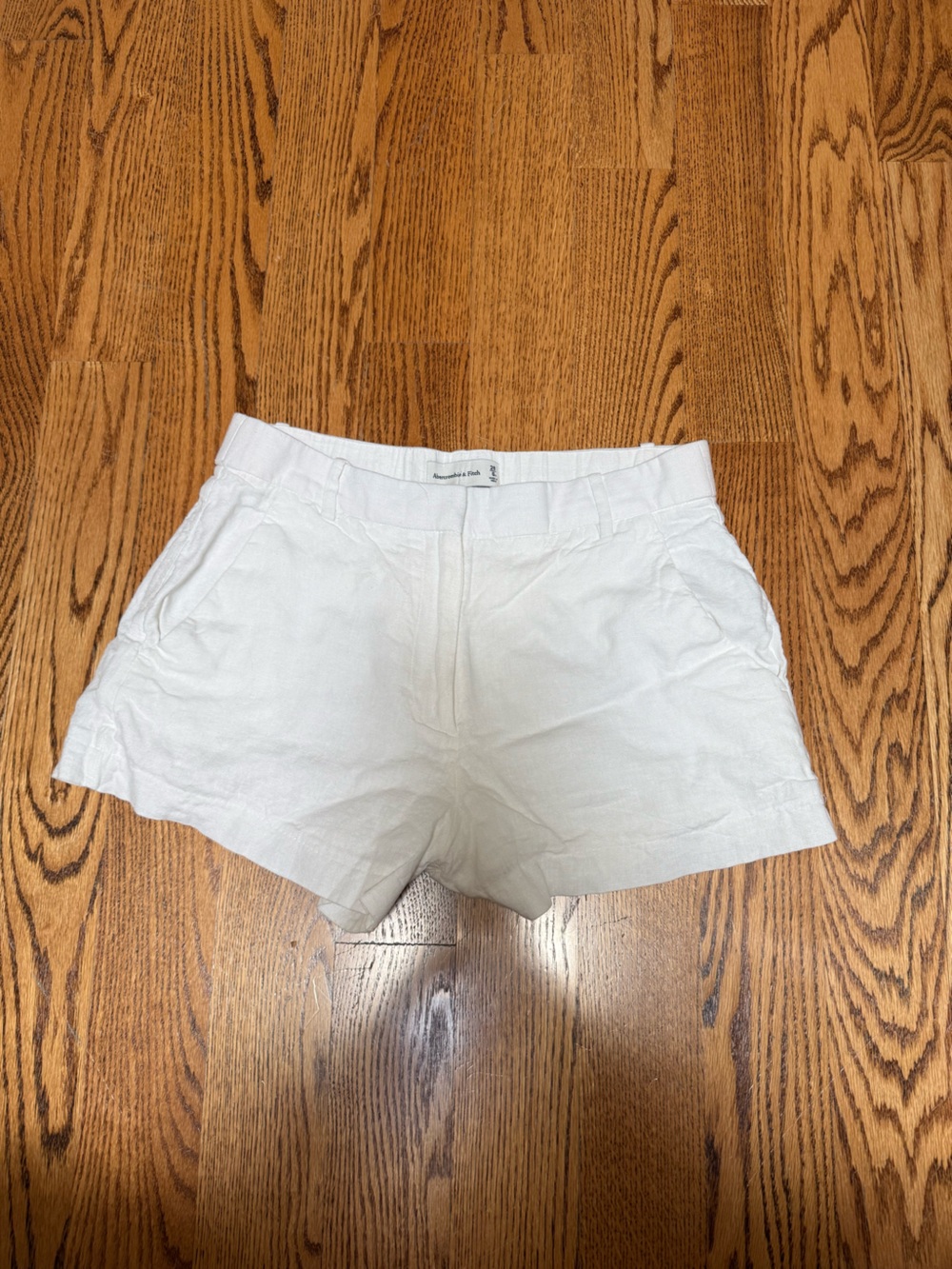 Abercrombie & Fitch White Linen-Blend Bermuda Shorts